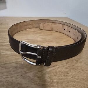 Saks Fifth Avenue leather brown belt Full grain Leather handcrafted in Italy